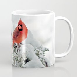Cardinal on Snowy Branch (sq) Coffee Mug