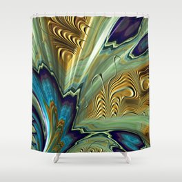 What of a Gilded Story Shower Curtain