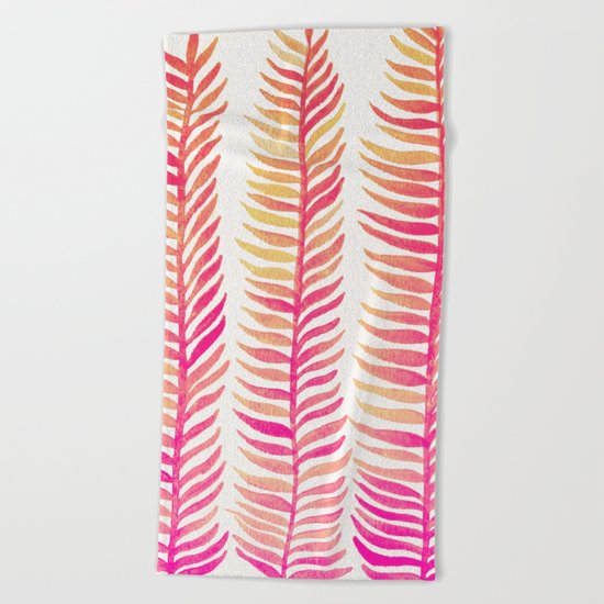 Pink Ombré Seaweed Beach Towel