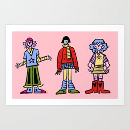 The Girls in Pink  Art Print