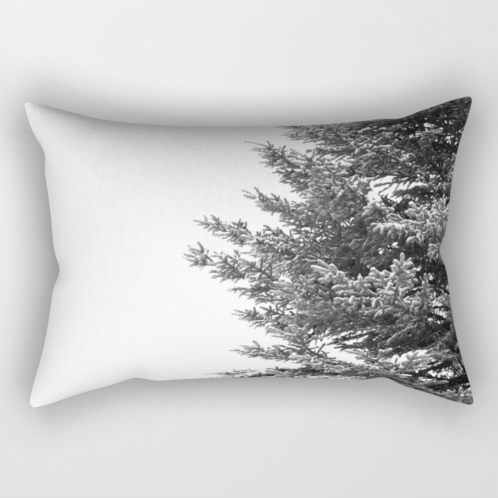 B&W Spruce Branches Rectangular Pillow