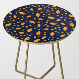 Orange & Yellow Colorful Leaf & Dotted Design Side Table