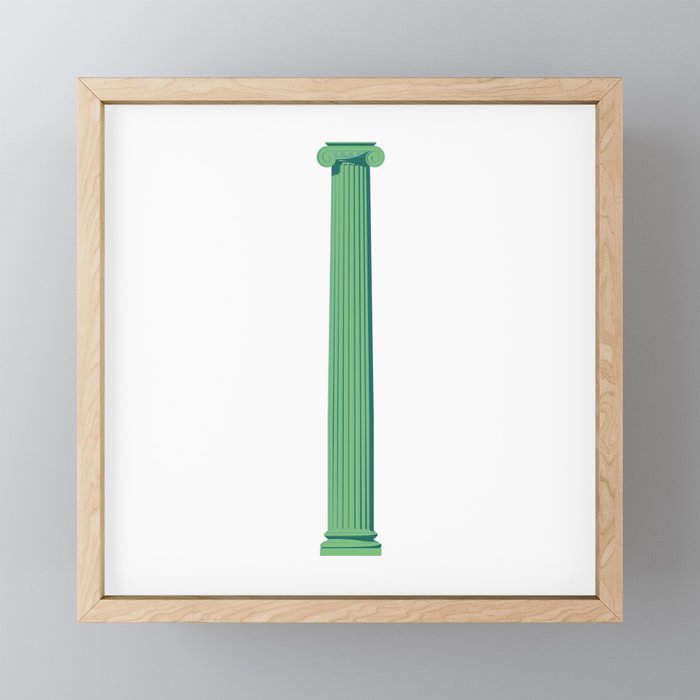 Iconic Green Ionic Column Framed Mini Art Print
