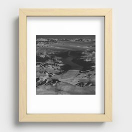 Aerial Glacier Six, B & W - Alaska Recessed Framed Print