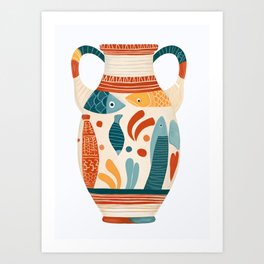 Vase and Fish  Art Print