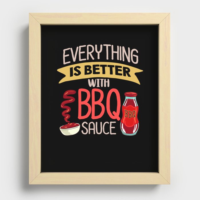 BBQ Sauce Barbeque Recipes Korean Barbecue Keto Recessed Framed Print