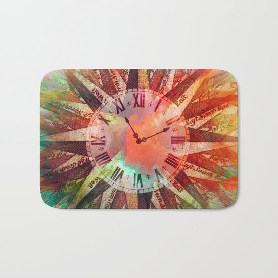 Synchronicity 11:11 Clock Face Time Design Bath Mat