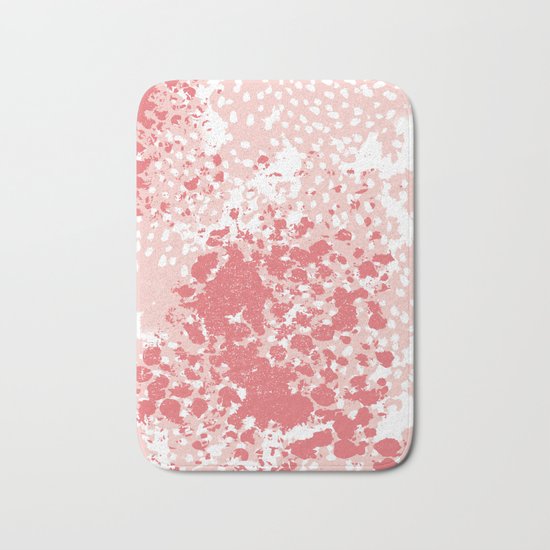 Abstract minimal pink and coral painting home decor abstract charlotte winter art Bath Mat