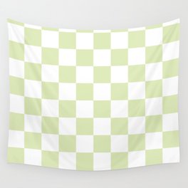 Light Green Checkerboard Pattern Palm Beach Preppy Wall Tapestry