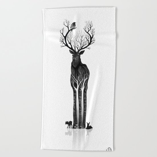 The black deer Beach Towel