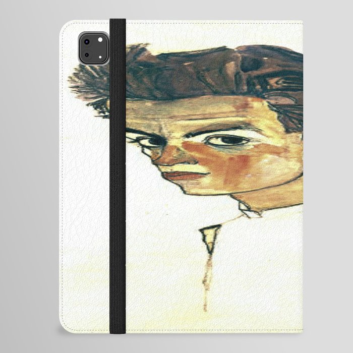 Egon Schiele Self-Portrait with Striped Shirt iPad Folio Case