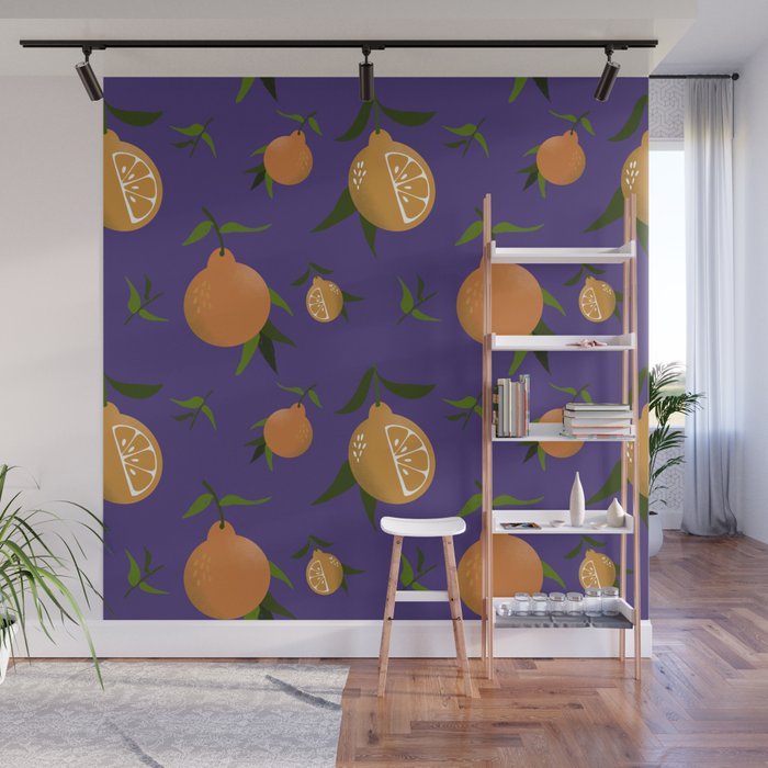 Citrus Repeat Grape Wall Mural