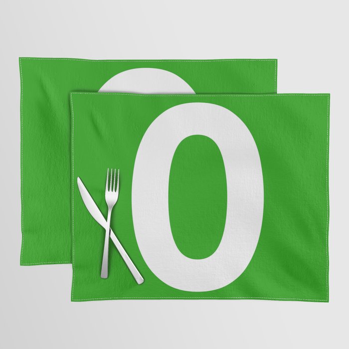 Number 0 (White & Green) Placemat