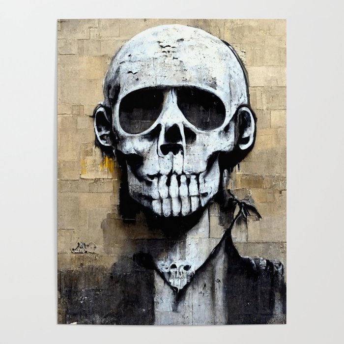 Street Graffiti Skull Poster