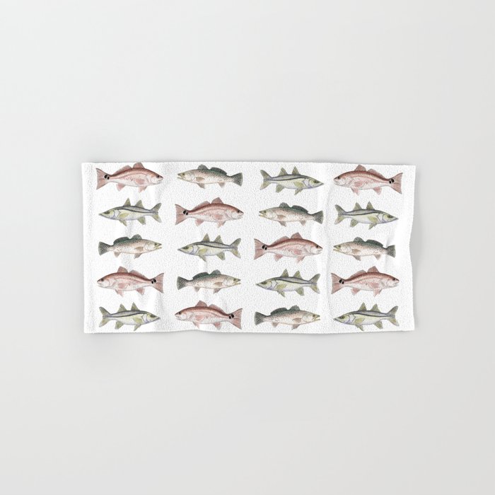 Pattern: Inshore Slam ~ Redfish, Snook, Trout by Amber Marine ~ (Copyright 2013) Hand & Bath Towel