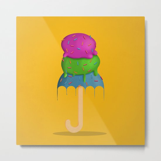 ice cream rain Metal Print