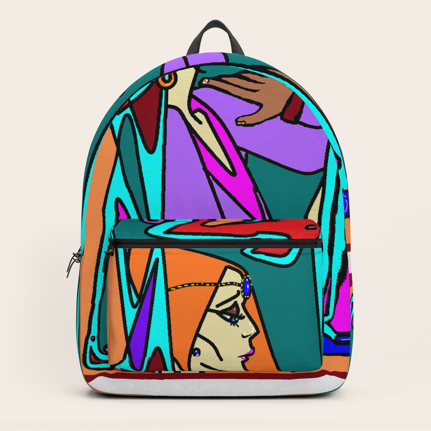 Art Deco Style With Medieval Romance And Blonde Hair Backpack By