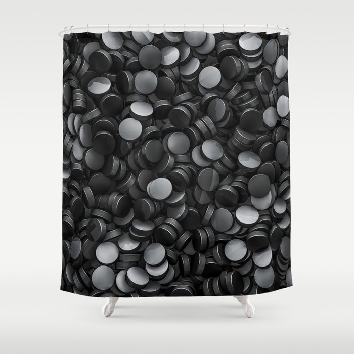 Hockey Pucks Shower Curtain By Grandeduc Society6