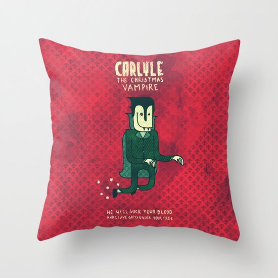 The Christmas Vampire Throw Pillow