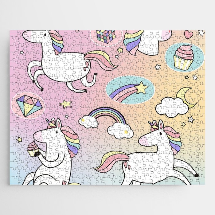 Pastel Unicorns Jigsaw Puzzle
