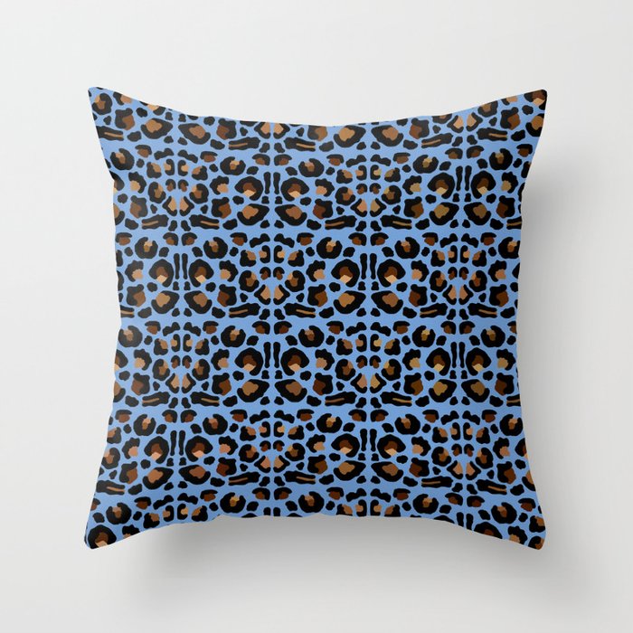 Animal Print Light Blue Throw Pillow