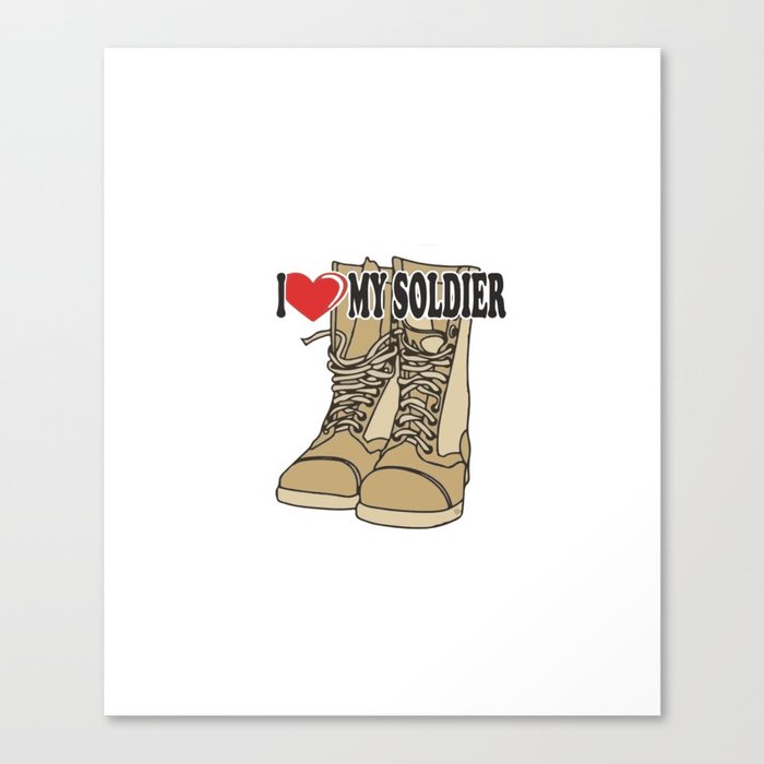 i love my soldier Canvas Print