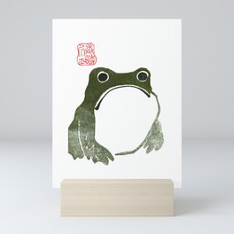Unimpressed Grumpy Japanese Frog or Toad Mini Art Print