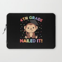 Kids 4th Grade Nailed It Monkey Graduation Laptop Sleeve