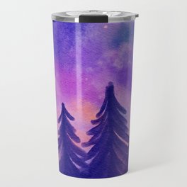 Blue Fantasy Starry Night in the Woods Travel Mug