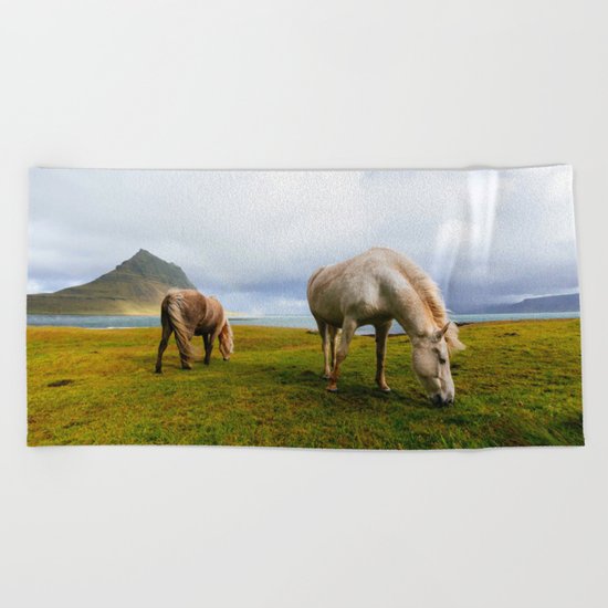 Horses 5 Beach Towel