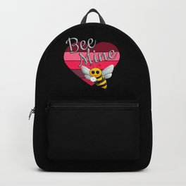 Bee Mine - Bee My Valentine Backpack | Valentinesday, Whiteflower, Bemyvalentine, Beelover, Graphicdesign, Romanticcouple, Beemine, Willyoubemine, Heart, Romanticgift 