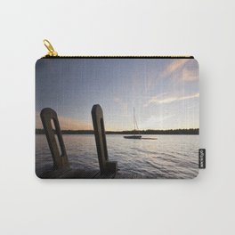 Cottage Feelings. Carry-All Pouch | Cottage, Photo, Canada, Muskoka, Boat, Sailboat, Sunset, Dock 
