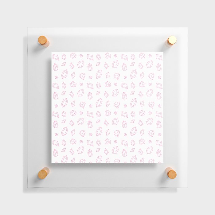 Pink Gems Pattern Floating Acrylic Print
