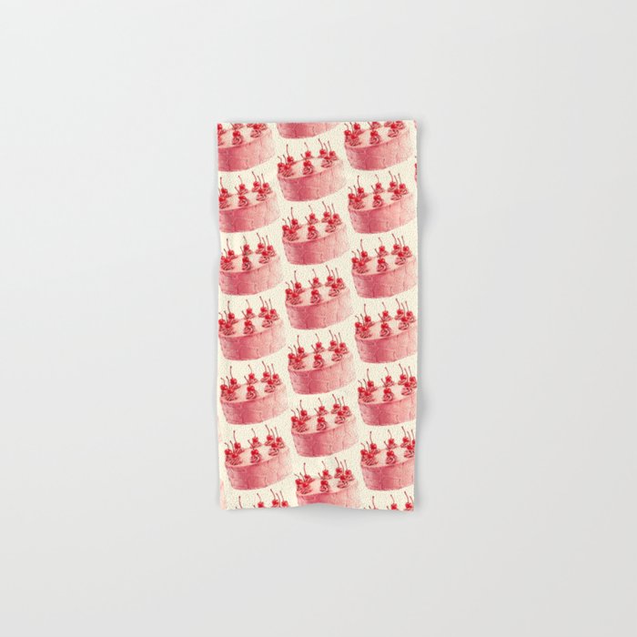 Cherry Cake Pattern Hand & Bath Towel