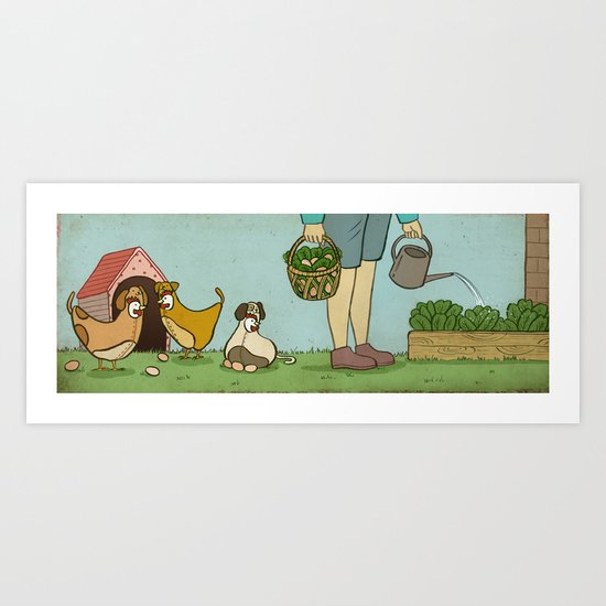 Micro Chicken Farming Art Print