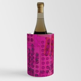 I Love You Letter Punches Abstract Pink Wine Chiller