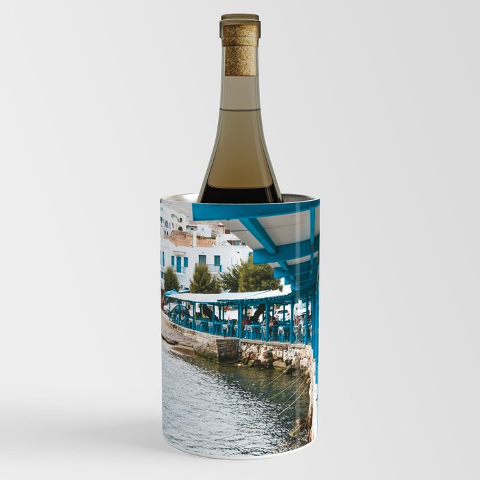 Greek Viewpoint full of Color | Beautiful Town in the Greek Islands | Harbor with Boats and White Houses | Travel Photography in Europe Wine Chiller