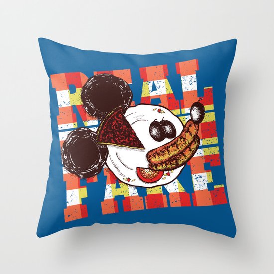Real Fake Throw Pillow