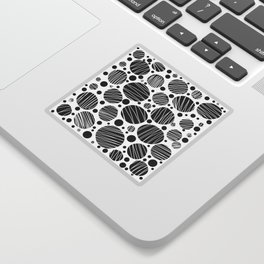 Black and White bubbles and dots pattern Sticker