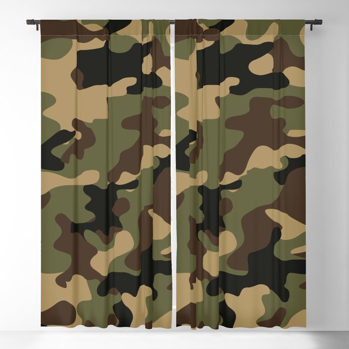 vintage military camouflage Blackout Curtain