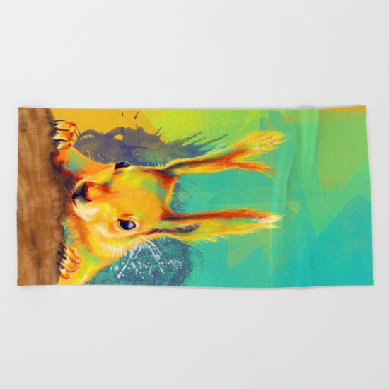 Tassel-eared Squirrel Beach Towel