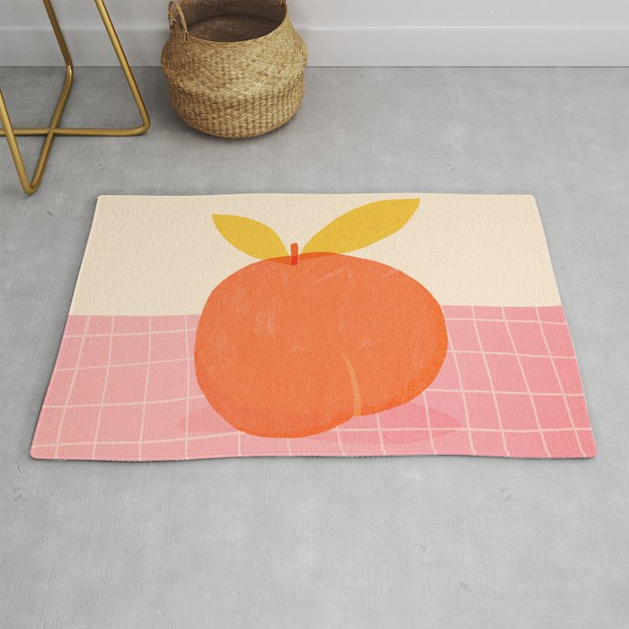 Abstraction_PEACH_LOVE_PINK_DRAWING_POP_ART_001A Rug