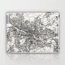 Scotland, Glasgow - Vintage City Map Drawing. Black and White Laptop Skin