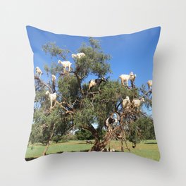 Goats in a tree Throw Pillow