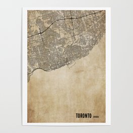 Toronto canada vintage map Poster
