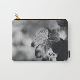 Autumn Grape Leaf in Black and White Carry-All Pouch