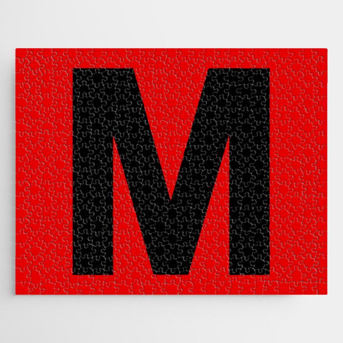 Letter M (Black & Red) Jigsaw Puzzle