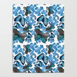 Two butterflies cup coffee Poster