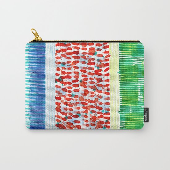 Joyful Stacked Patterns in High Format Carry-All Pouch