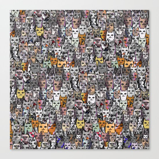 Gemstone Cats Gold Canvas Print